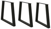 Pernas para mesa de jantar em V 3 peças, preto, 70x(72-73,3) cm, aço