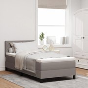 Cama Box Spring com colchão cinza 100x200 cm Tecido
