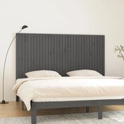 vidaXL Cabeceira de parede 204x3x110 cm madeira de pinho maciça cinza