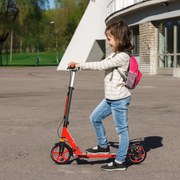 Patinete elétrico com campainha e alça de transporte, patinete elétrico, altura ajustável, dobrável, branco