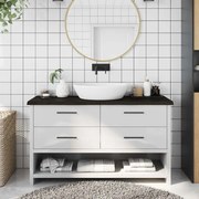 vidaXL Bancada p/ WC 120x40x(2-4)cm madeira tratada maciça castanho