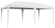 Outsunny Tenda Dobrável 6x3 m Tenda de Jardim para Festas e Eventos Portátil com Bolsa de Transporte Tecido Oxford para Exterior Anti-UV Branco | AOSOM Portugal