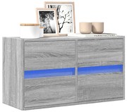 vidaXL Móvel de parede p/ TV c/ luzes LED 80x31x45 cm cinzento sonoma