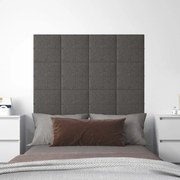 vidaXL Painel de parede 12 pcs 30x30cm tecido 1,08 m² cor cinza-escuro