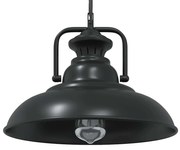 vidaXL Candeeiro suspenso E27 preto Ø 31 cm ferro