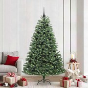 vidaXL Árvore de Natal Articulada Artificial Verde 210 cm PVC e Metal