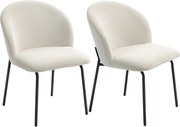 HOMCOM Conjunto de 2 Cadeiras de Sala de Jantar em Veludo Cadeiras de Cozinha com Pernas em Metal 56x58x78cm Creme | Aosom Portugal