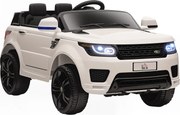 HOMCOM Carro Elétrico SUV Infantil 12V com 2 Motores Controlo Remoto Faróis Buzina Bluetooth Música USB 3-5km/h 110x68x52cm Branco | Aosom Portugal