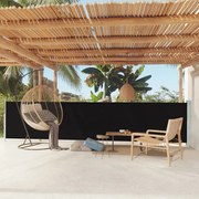vidaXL Toldo lateral retrátil para pátio 117x600 cm preto