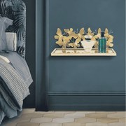 CONJUNTO 2 PRATELEIRAS PARA PAREDE 43X19,2X16,5 CM DOURADO