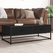 vidaXL Mesa de centro 100x50x35 cm derivados de madeira/metal preto
