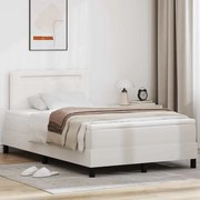 vidaXL Cama Box com Colchão Branca, 120 x 200 cm, em Couro Sintético