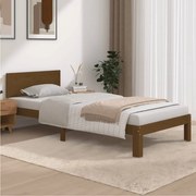 vidaXL Estrutura de cama 90x200 cm pinho maciço castanho mel