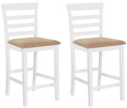 Cadeiras de bar 2 pcs tecido branco