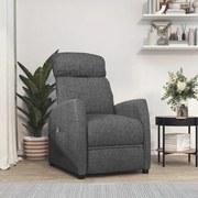vidaXL Poltrona elevatória tecido cinzento-escuro