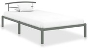 Estrutura de cama 90x200 cm metal cinzento