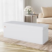 Banco dobrável com espaço de arrumação 115 x 38 x 38 cm Branco