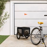 vidaXL Reboque de bicicleta p/ animais tecido oxford/ferro preto