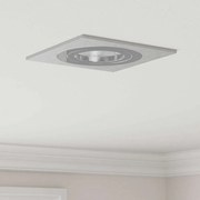 vidaXL Spotlights embutidos 6 pcs Quadrado GU10 Prateado 91x91 mm