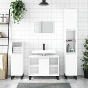 vidaXL Armário WC 80x33x60 cm derivados de madeira branco brilhante