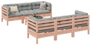 vidaXL 7 pcs conj. sofás jardim c/ almofadões madeira abeto-de-douglas