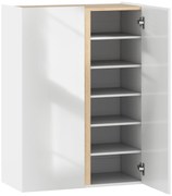 HOMCOM Sapateira de 6 Níveis com 2 Portas em Branco Brilhante com Fechamento Suave e Prateleiras Ajustáveis 70x33,5x95 cm Branco | Aosom Portugal