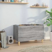 vidaXL Armário p/ discos 74,5x38x48 derivados madeira cinzento sonoma