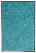 vidaXL Tapete de porta lavável 40x60 cm azul ciano