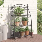 Suporte para flores 56x30x96 cm aço preto