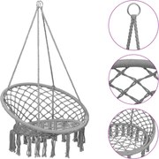 vidaXL Cadeira de baloiço em rede 80 cm cinzento