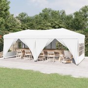 vidaXL Tenda para festas dobrável com paredes laterais 3x6 m branco