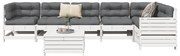 vidaXL 7 pcs conjunto de sofás para jardim pinho maciço branco