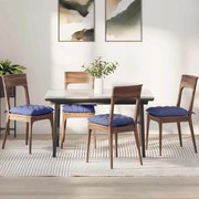 vidaXL Almofadas de Assento 4 pcs Azul Jeans 40 x 40 x 6 cm tecido