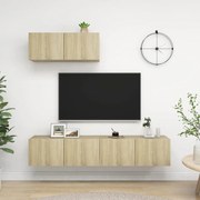 vidaXL Móveis de TV 3 pcs derivados madeira cor carvalho sonoma