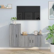 vidaXL Conjunto móveis de TV 2 pcs madeira processada sonoma cinza