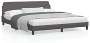 vidaXL Estrutura cama c/ cabeceira 180x200cm couro artificial cinzento
