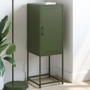 vidaXL Aparador alto 36x39x107 cm aço verde azeitona