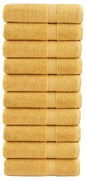 vidaXL Toalhas de banho premium SOLUND 10pcs 70x140cm 600 gsm dourado