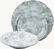 Conjunto de loiça em porcelana Fleurette, 6 pessoas, conjunto de 18