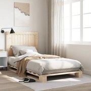 vidaXL Estrutura de cama com cabeceira 100x200cm pinho maciço