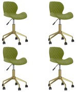 Cadeiras de jantar giratórias 4 pcs veludo verde-claro