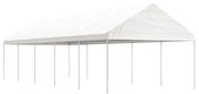 vidaXL Gazebo com telhado 11,15x4,08x3,22 m polietileno branco
