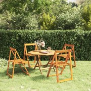 vidaXL Cadeiras de jardim dobráveis 4 pcs madeira acácia maciça