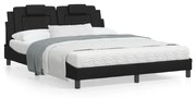 Estrutura cama c/ cabeceira 160x200 cm couro artificial preto