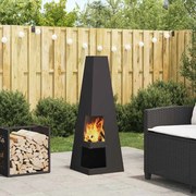 vidaXL Fire Pit Preto 35 x 35 x 100 cm Aço