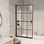 vidaXL Divisória de chuveiro ESG 80x140 cm preto