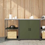 vidaXL Conjunto de Armazenamento de Cozinha 2 pcs Verde Oliva Aço