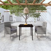 vidaXL 3 pcs conjunto de jantar para jardim antracite