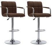 Bancos de bar 2 pcs tecido castanho