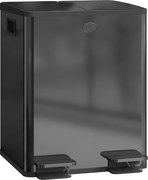 HOMCOM Lixeira dupla 2 x 20 L, abertura por pedal, fácil de limpar, aço inoxidável, plástico, Preto | Aosom Portugal